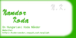 nandor koda business card